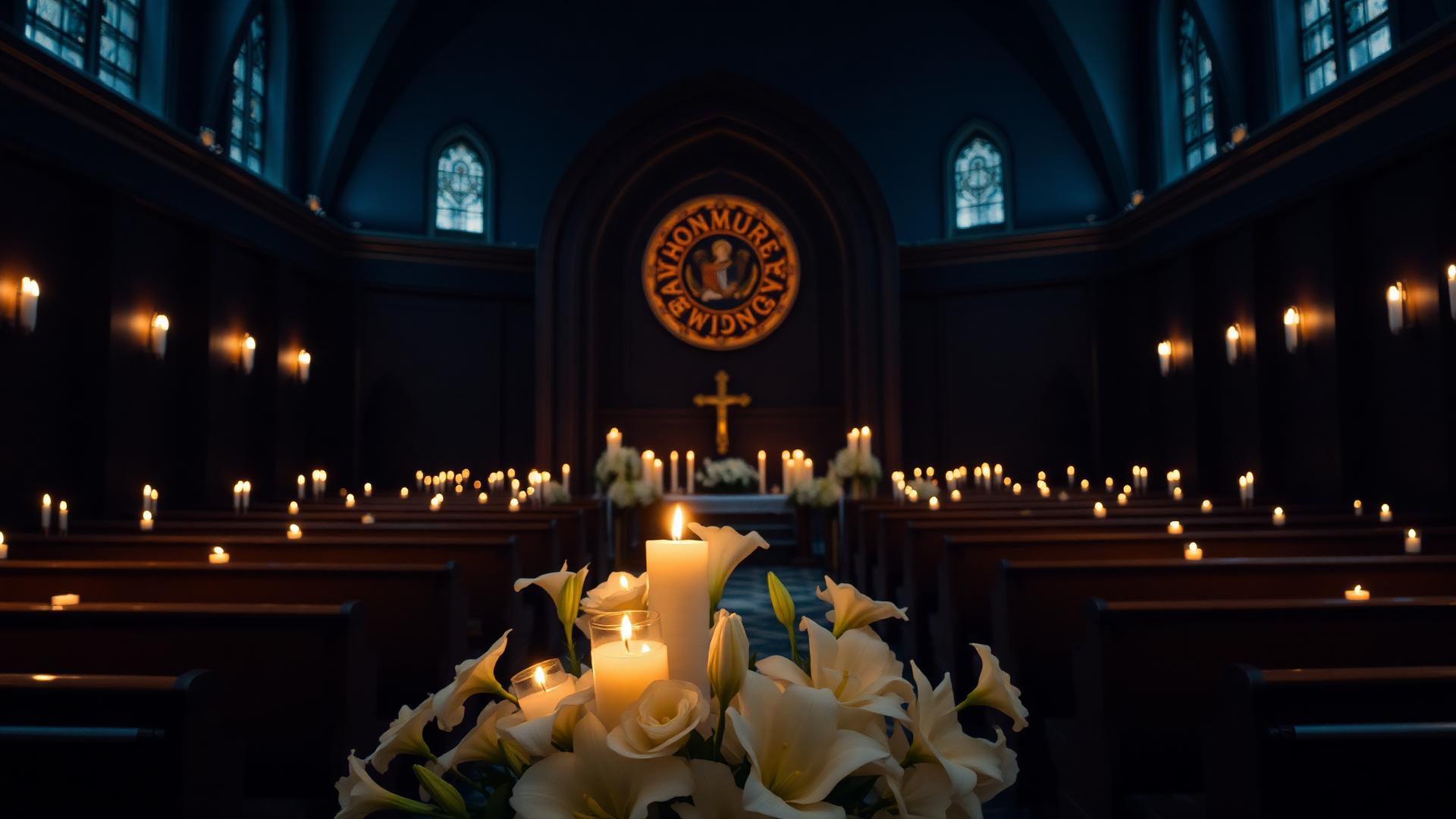 Capela iluminada por velas